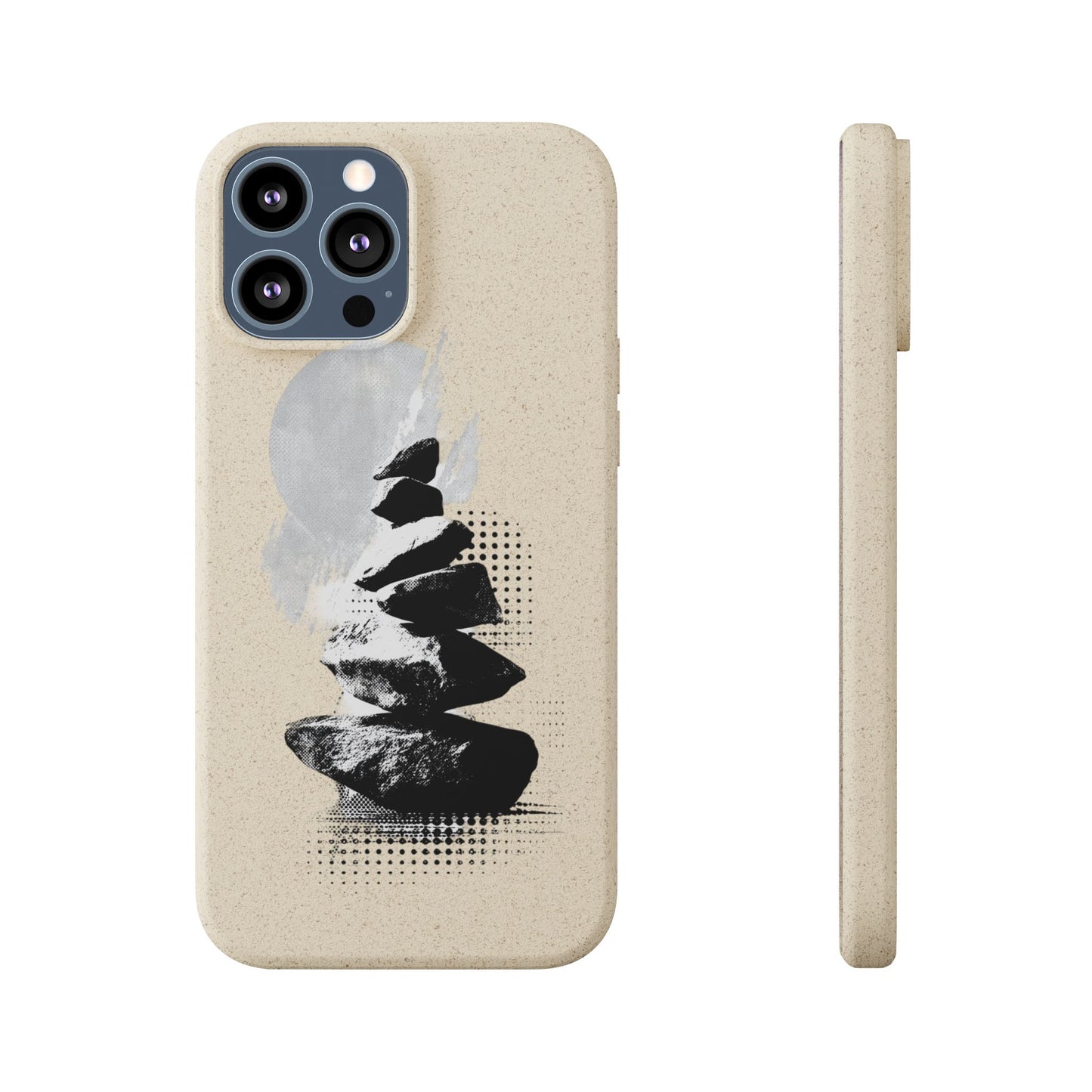Biodegradable Plastic Free Phone Case Minimalistic Cairn Design Suitable For Iphones And Samsungs