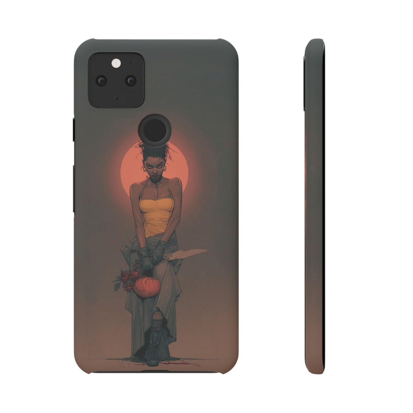 Creepy Vampire Girl Snap Case, Halloween Style iPhone Samsung Cover, Spooky Gothic Phone Accessories, Scary Horror Character Device