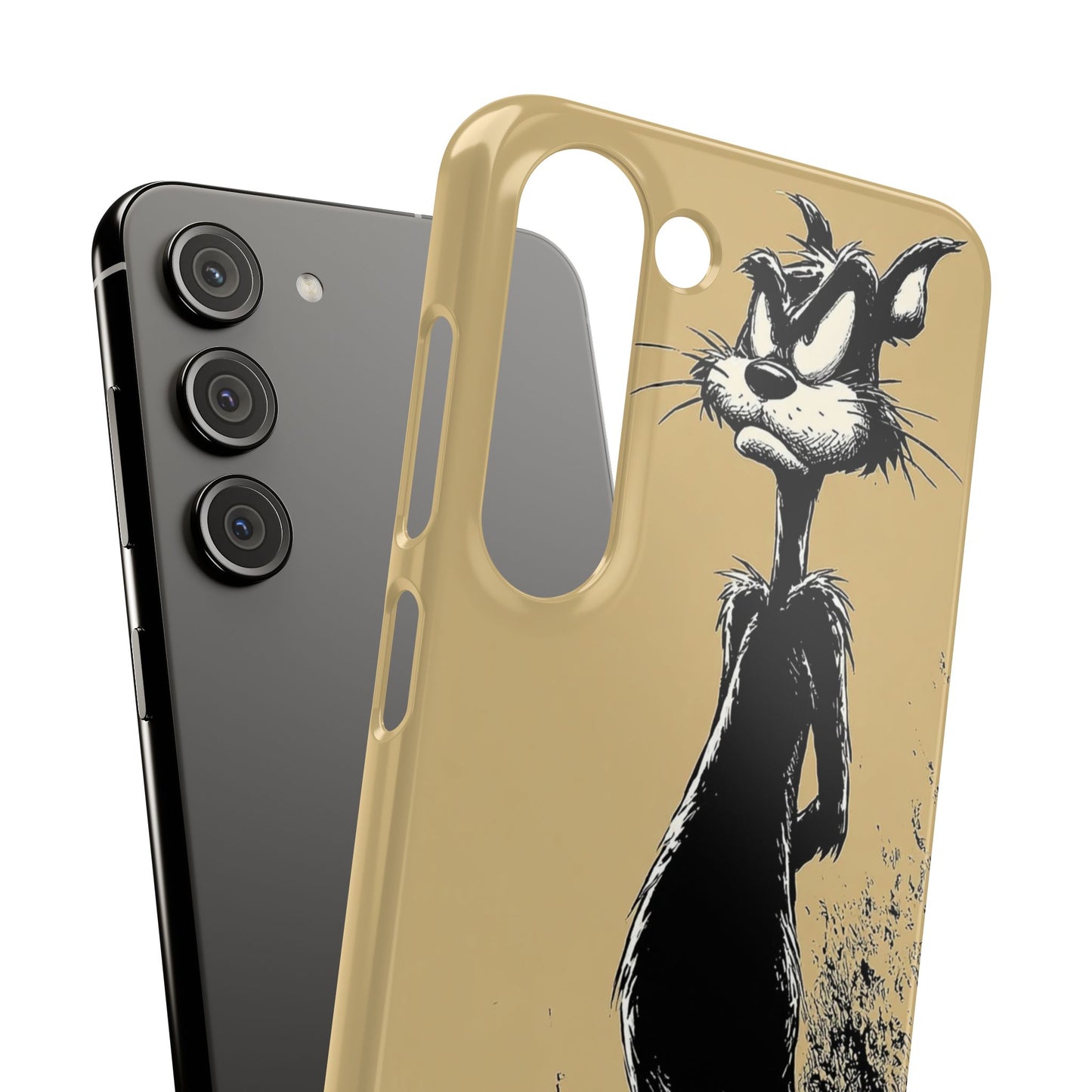 Whimsical Cartoon Snap Case, Fun Phone Cover, Unique Gift for Cat Lovers, Vibrant Art Case, Ideal for Birthdays