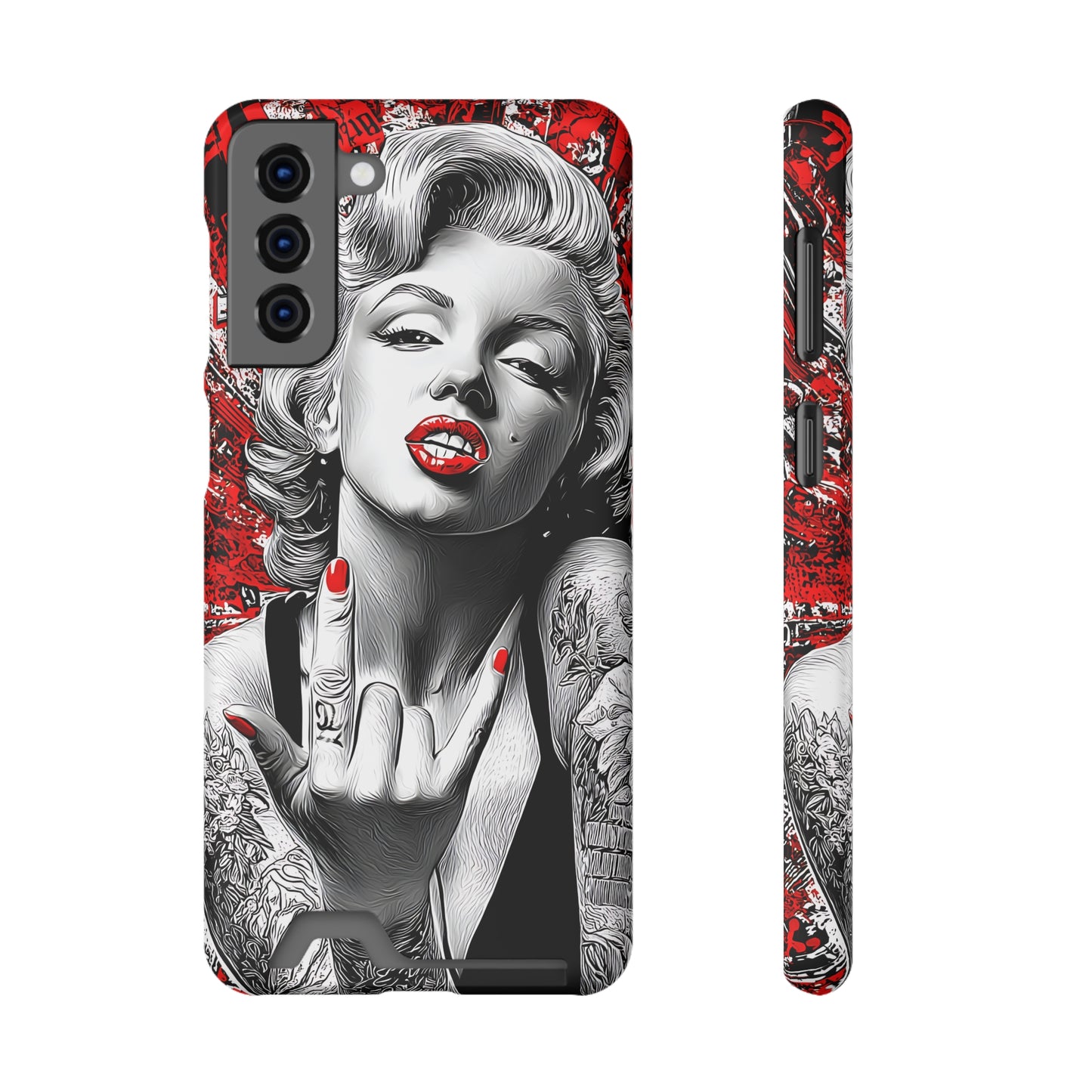 Bold Marilyn Monroe Phone Case with Card Holder, Stylish Phone Cover, Unique Gift for Her, Pop Culture Accessory, Modern Art Decor