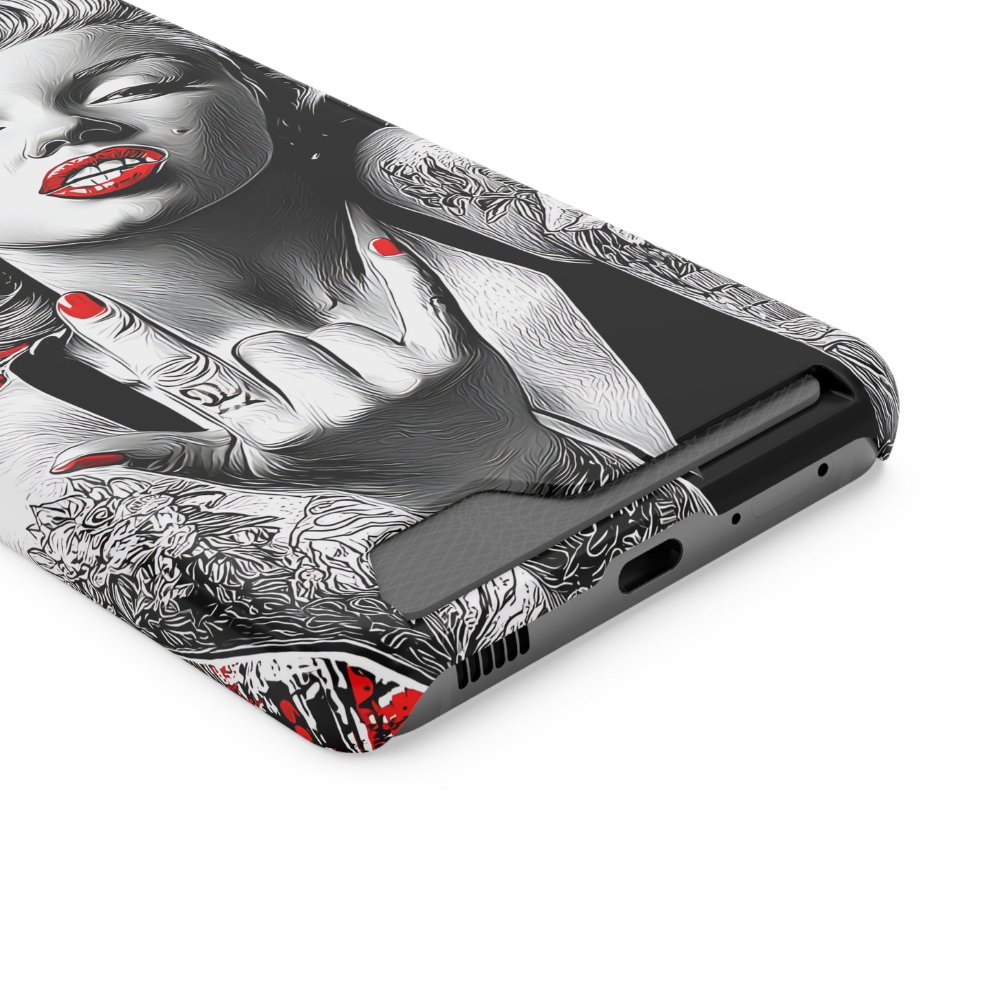 Bold Marilyn Monroe Phone Case with Card Holder, Stylish Phone Cover, Unique Gift for Her, Pop Culture Accessory, Modern Art Decor