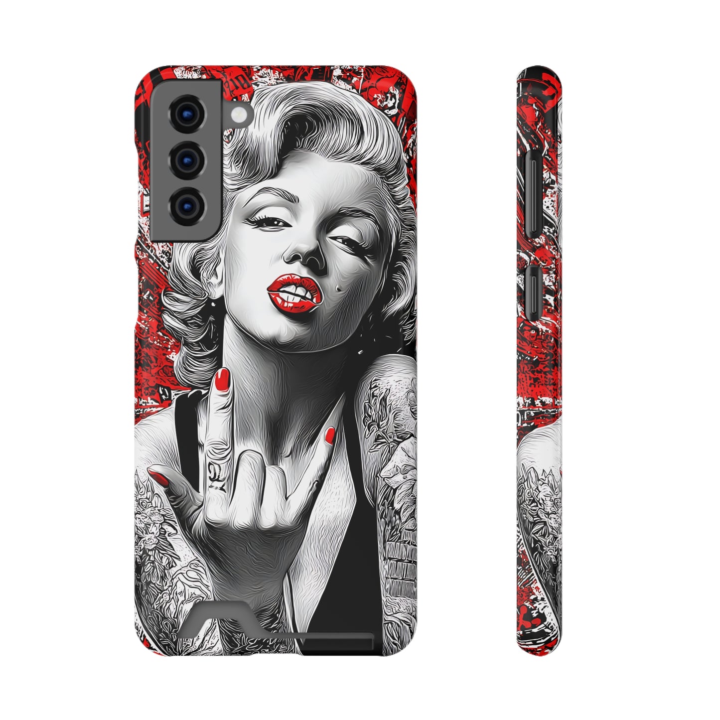 Bold Marilyn Monroe Phone Case with Card Holder, Stylish Phone Cover, Unique Gift for Her, Pop Culture Accessory, Modern Art Decor