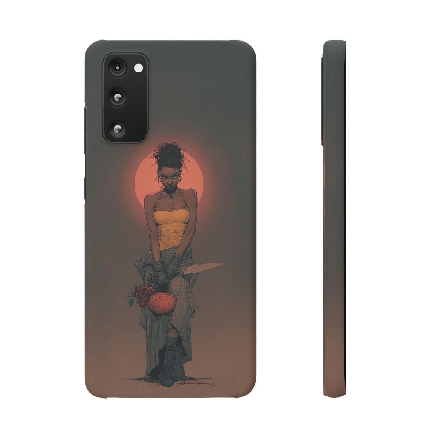 Creepy Vampire Girl Snap Case, Halloween Style iPhone Samsung Cover, Spooky Gothic Phone Accessories, Scary Horror Character Device