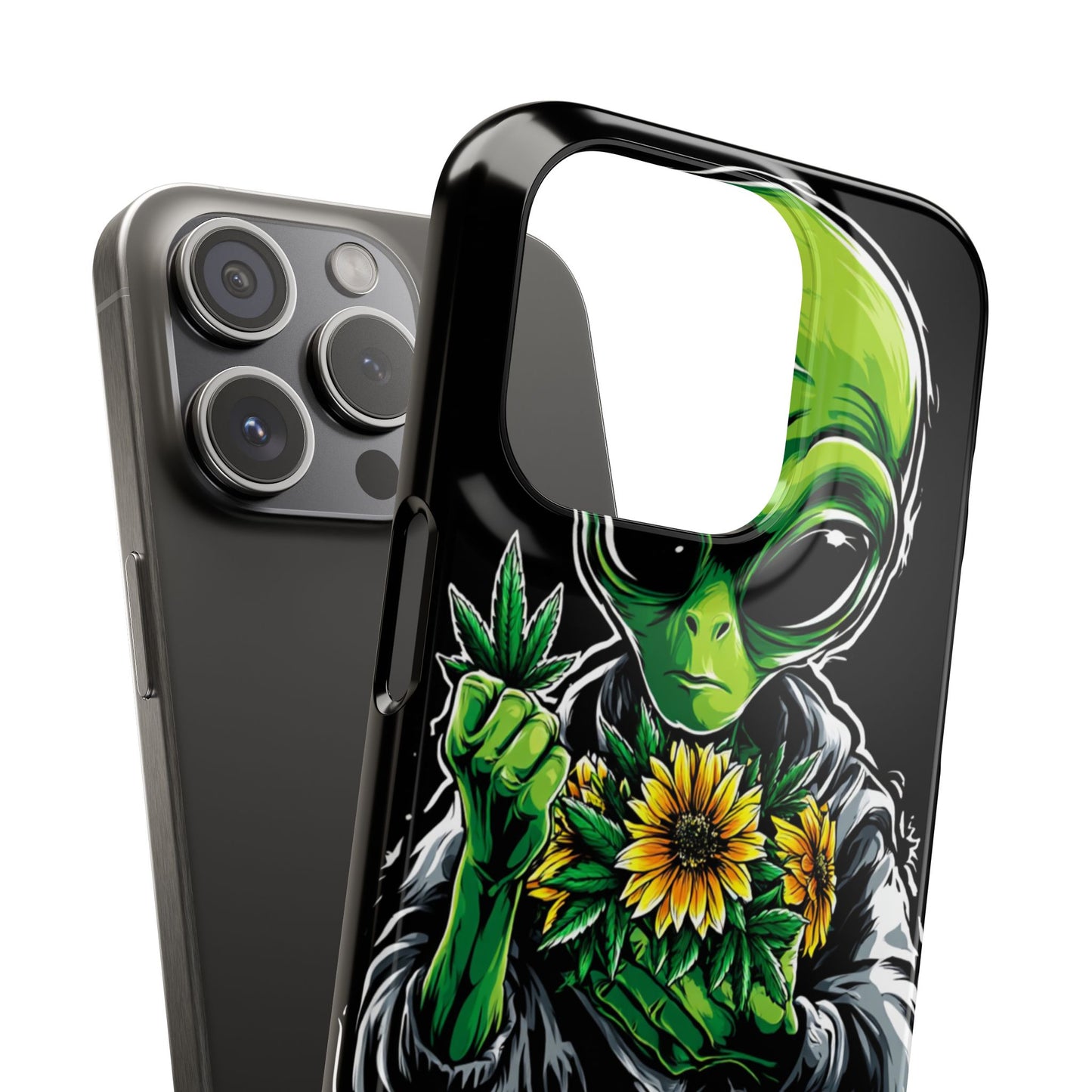 Alien Floral Snap Cases, Fun Phone Case, Gifts for Sci-Fi Lovers, Cute Alien Decor, Unique Tech Accessories