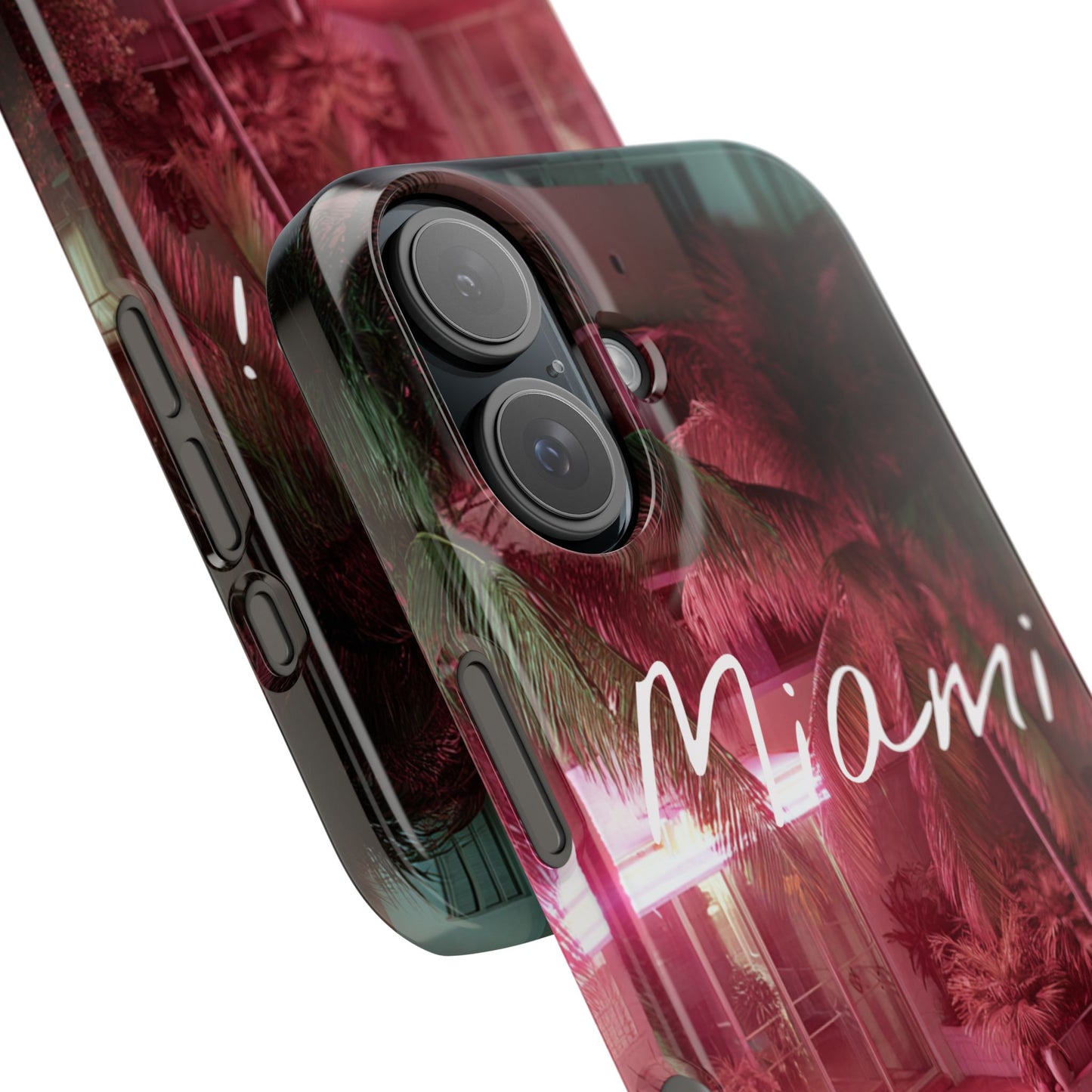 Colorful Miami vibes snap phone case with tropical neon floral pattern and vibrant summer aesthetic design