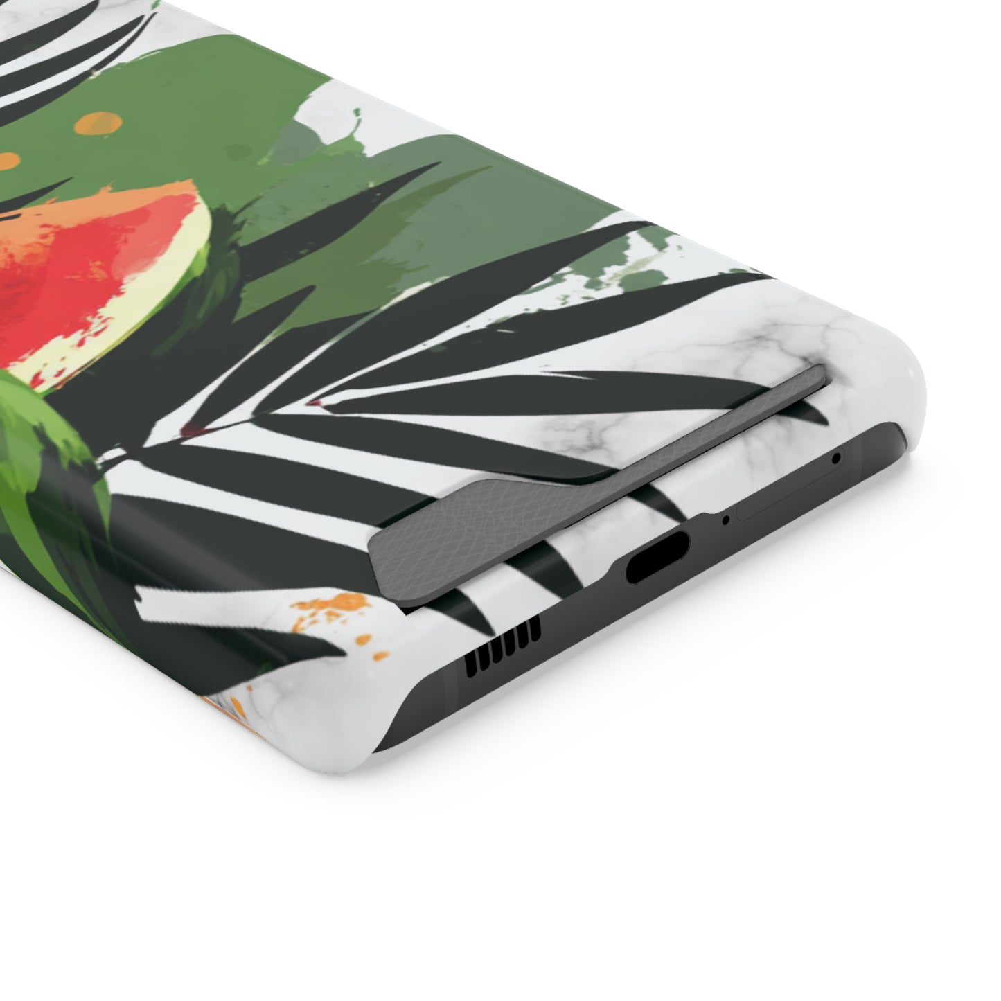 Tropical Phone Case with Card Holder, Floral Smartphone Cover, Summery Accessory, Gift for Beach Lovers, Vacation Essentials
