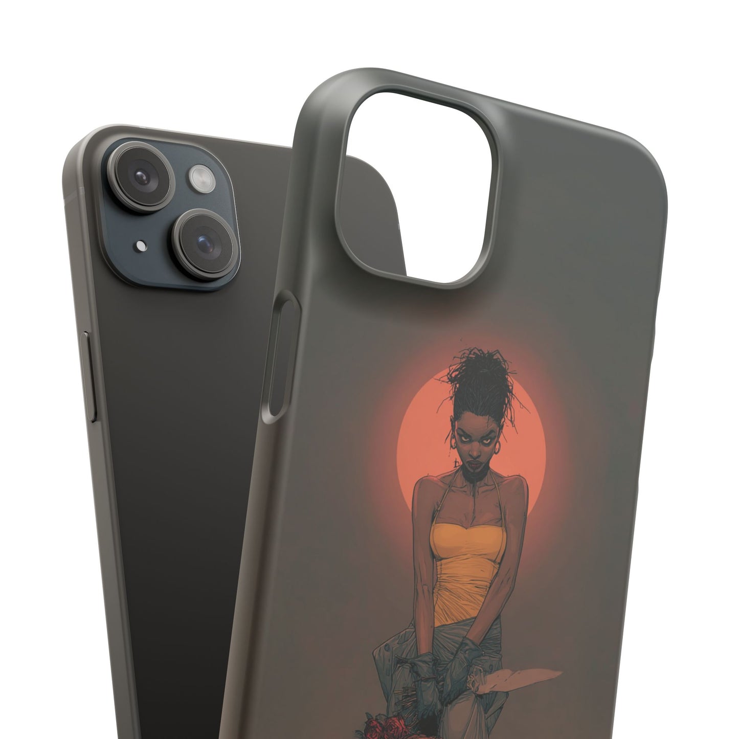 Creepy Vampire Girl Snap Case, Halloween Style iPhone Samsung Cover, Spooky Gothic Phone Accessories, Scary Horror Character Device