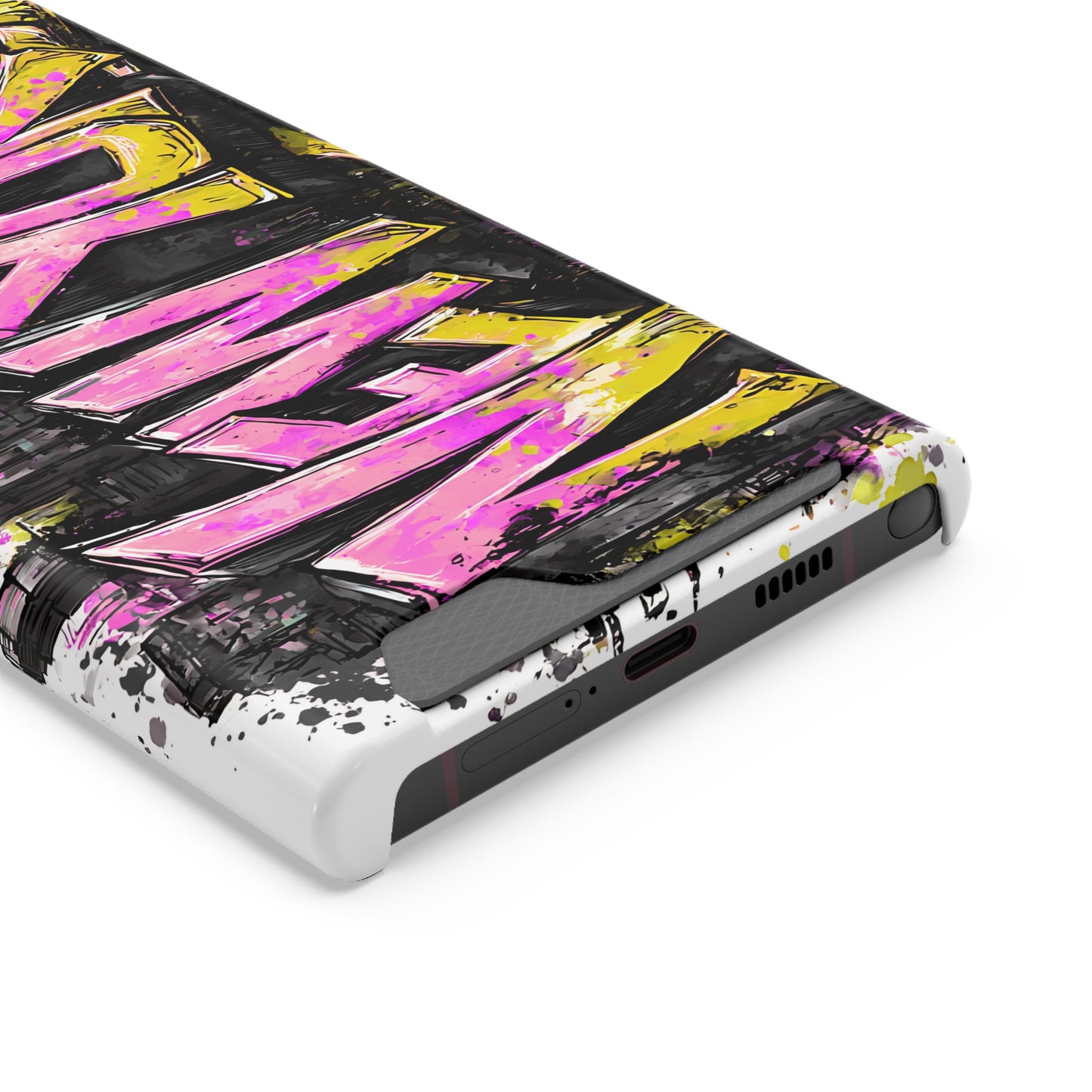 Urban Graffiti Phone Case with Card Holder, NY Street Art Phone Protection, Trendy Accessory, Gifts for City Lovers, Unique Tech Gift