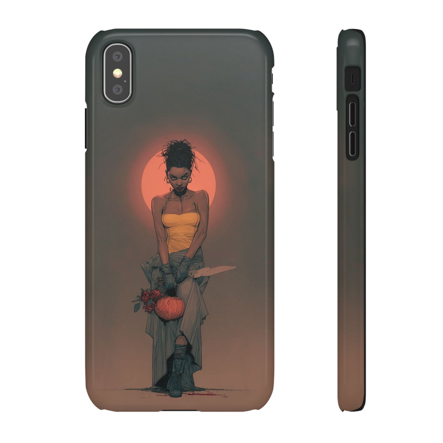 Creepy Vampire Girl Snap Case, Halloween Style iPhone Samsung Cover, Spooky Gothic Phone Accessories, Scary Horror Character Device