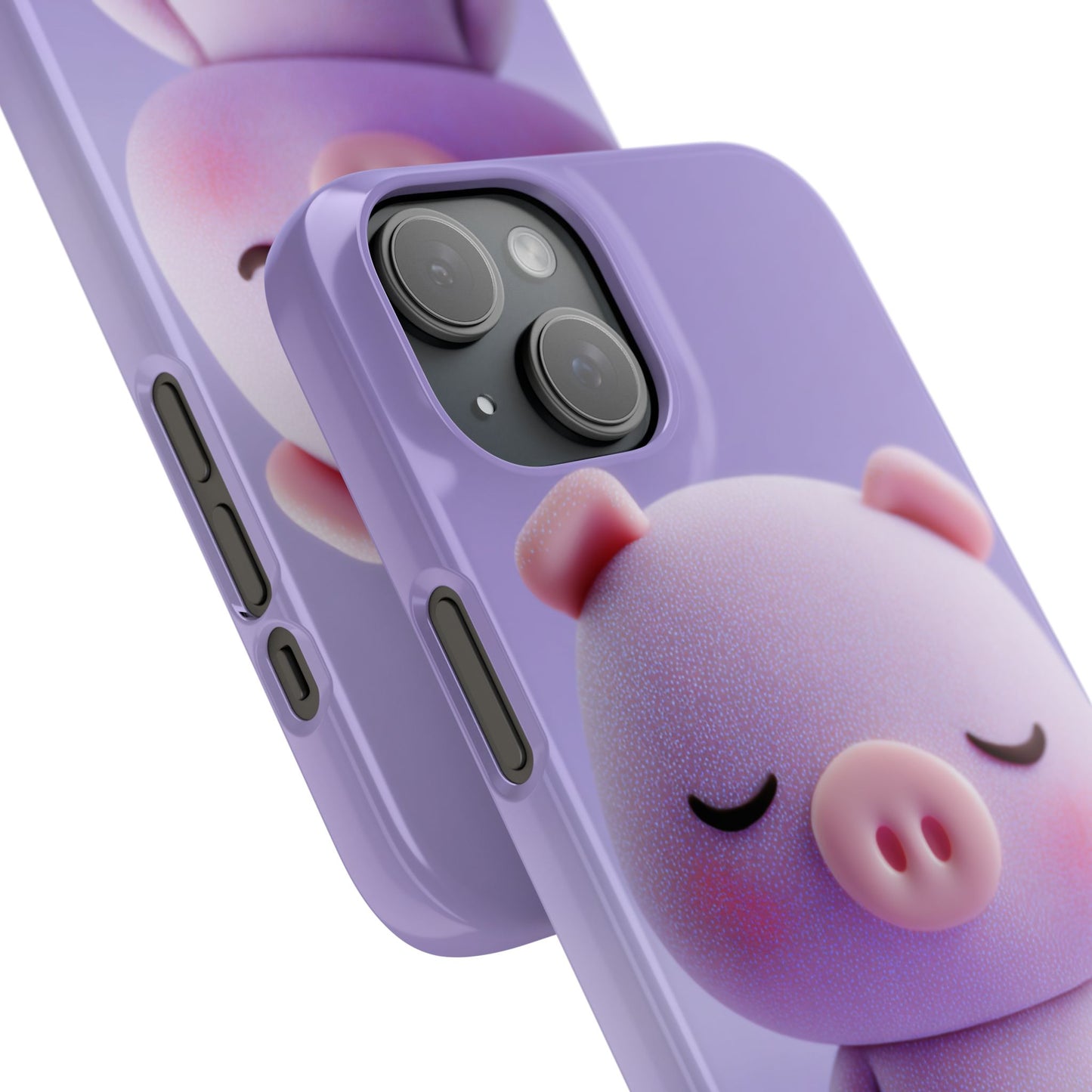 Cute Pig Snap Case for iPhone, Animal Lovers Phone Cover, Kawaii Aesthetic Accessory, Birthday Gift, Unique Phone Protection