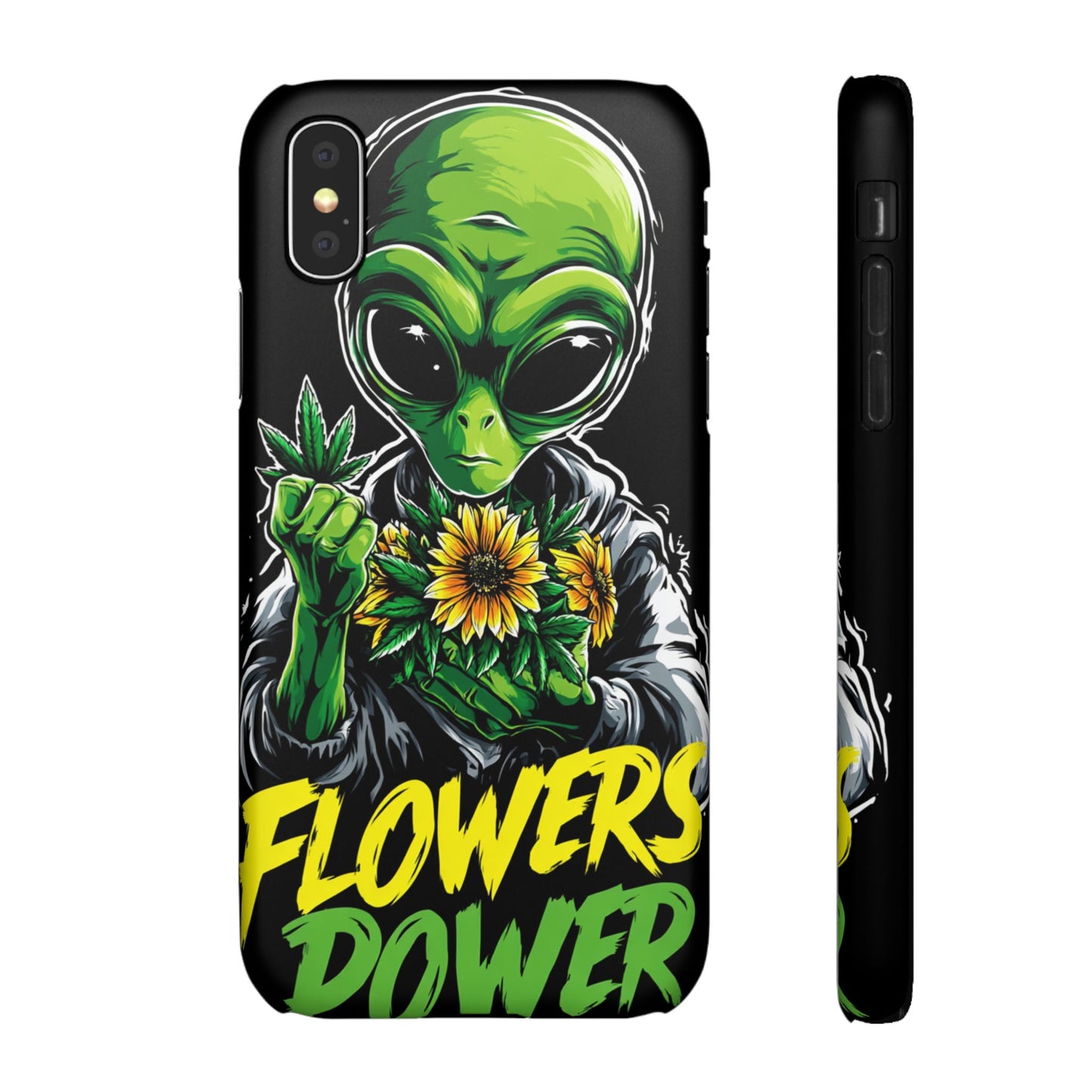 Alien Floral Snap Cases, Fun Phone Case, Gifts for Sci-Fi Lovers, Cute Alien Decor, Unique Tech Accessories