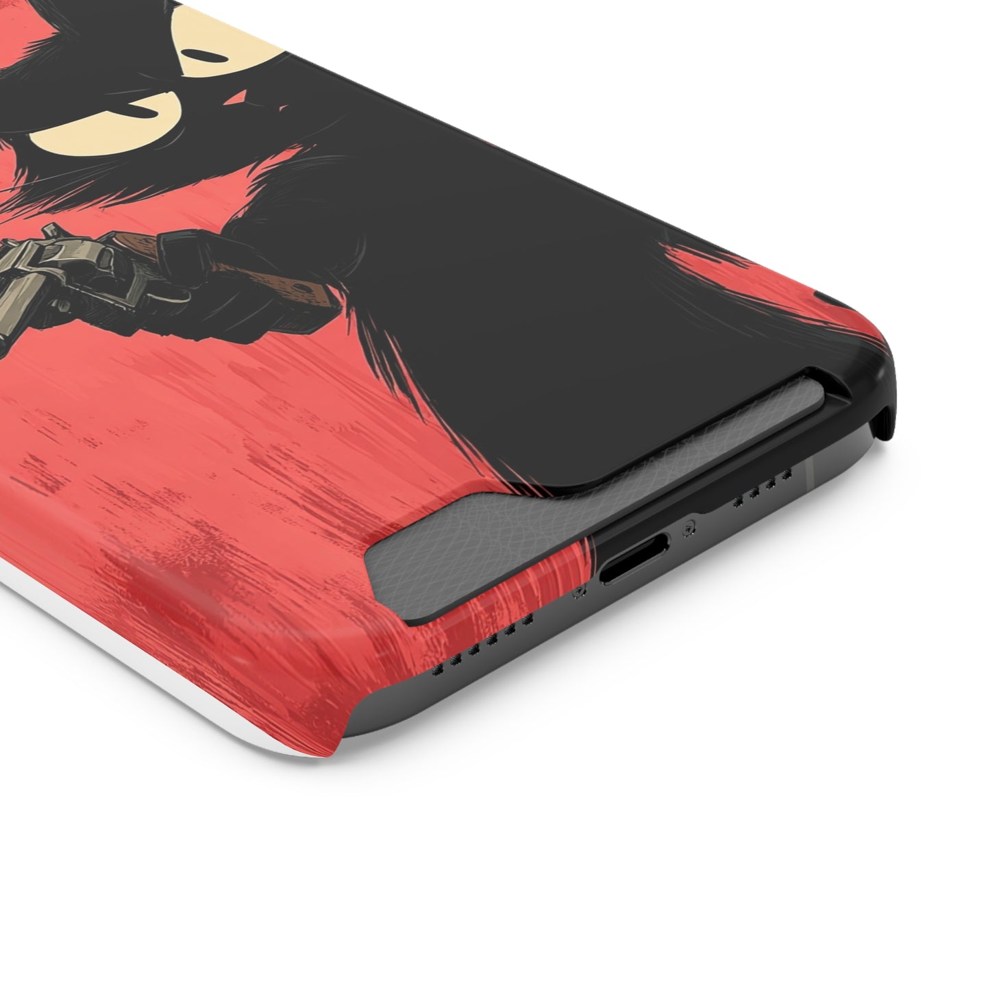 Stylish Catfather Phone Case with Card Holder - Cartoon Cat Art, Cat Lovers Gift, Functional Phone Accessory, Perfect for Any Occasion