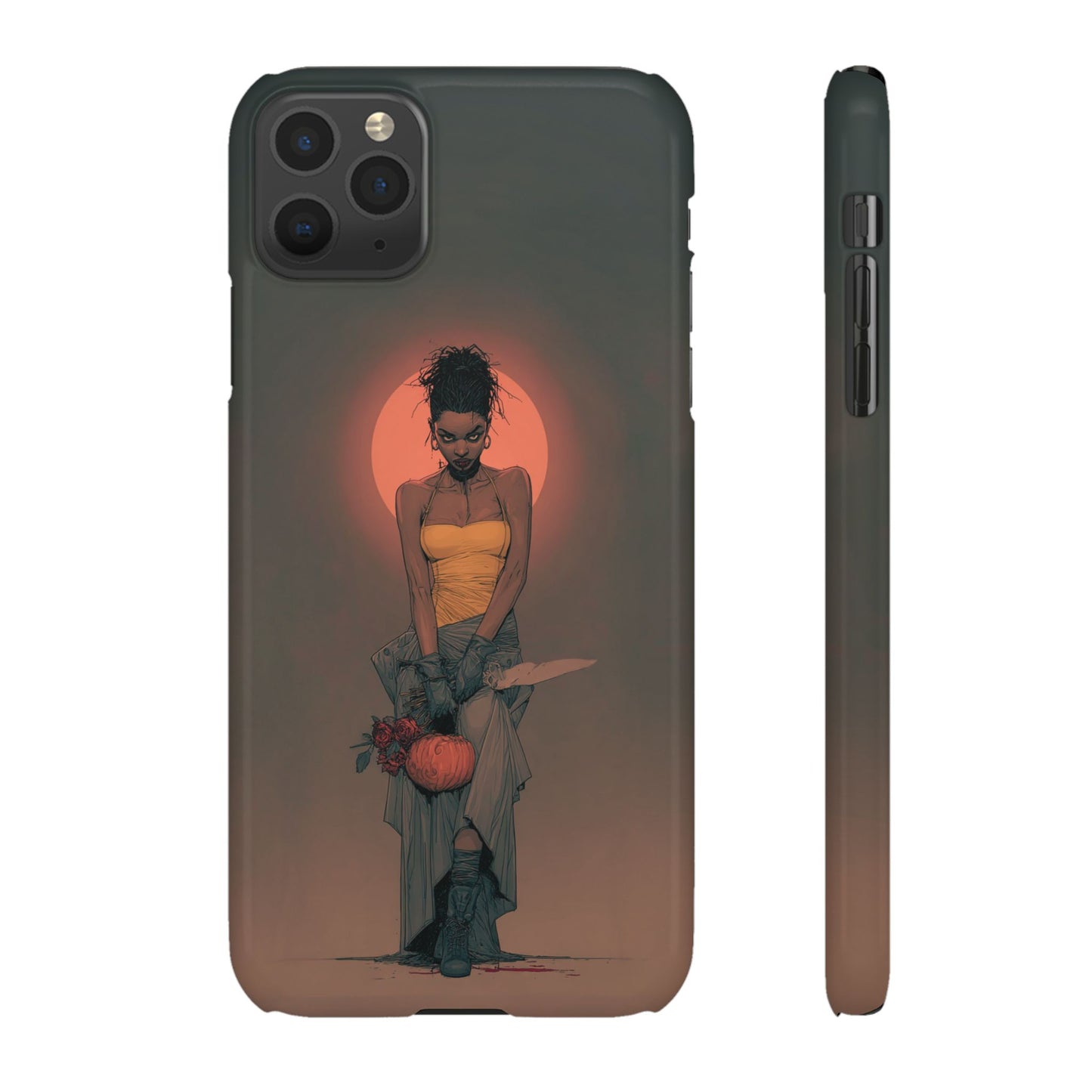 Creepy Vampire Girl Snap Case, Halloween Style iPhone Samsung Cover, Spooky Gothic Phone Accessories, Scary Horror Character Device
