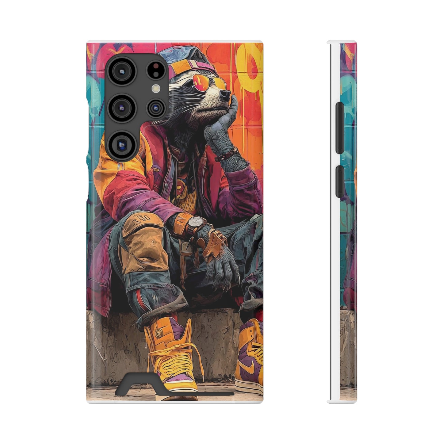 Stylish Phone Case With Card Holder, Trendy Mobile Accessory, Urban Art, Perfect Gift for Teens, Cool Gadget for Everyday Use