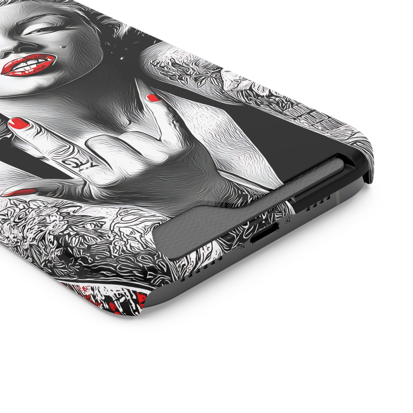 Bold Marilyn Monroe Phone Case with Card Holder, Stylish Phone Cover, Unique Gift for Her, Pop Culture Accessory, Modern Art Decor