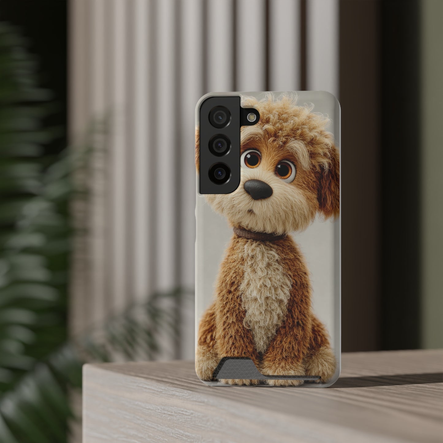Cute Dog Phone Case With Card Holder, Pet Lover Gift, Stylish Phone Accessory, Dog-Themed Phone Cover, Animal Aesthetic