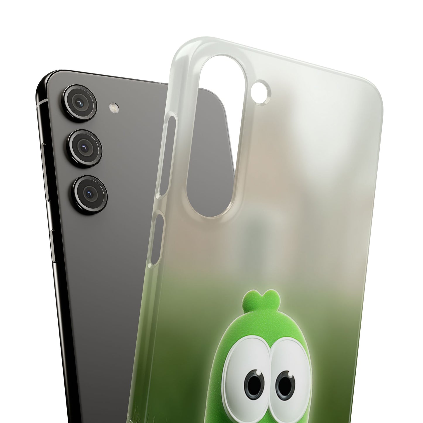 Cute Green Creature Phone Case, Snap Cases, Green Monster Phone Cover, Fun Phone Accessory, Playful Gift for Kids