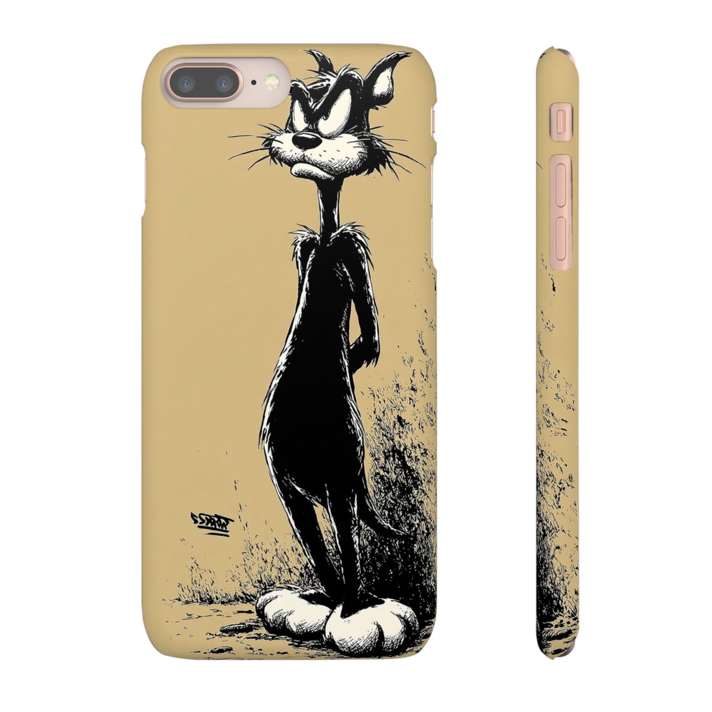 Whimsical Cartoon Snap Case, Fun Phone Cover, Unique Gift for Cat Lovers, Vibrant Art Case, Ideal for Birthdays