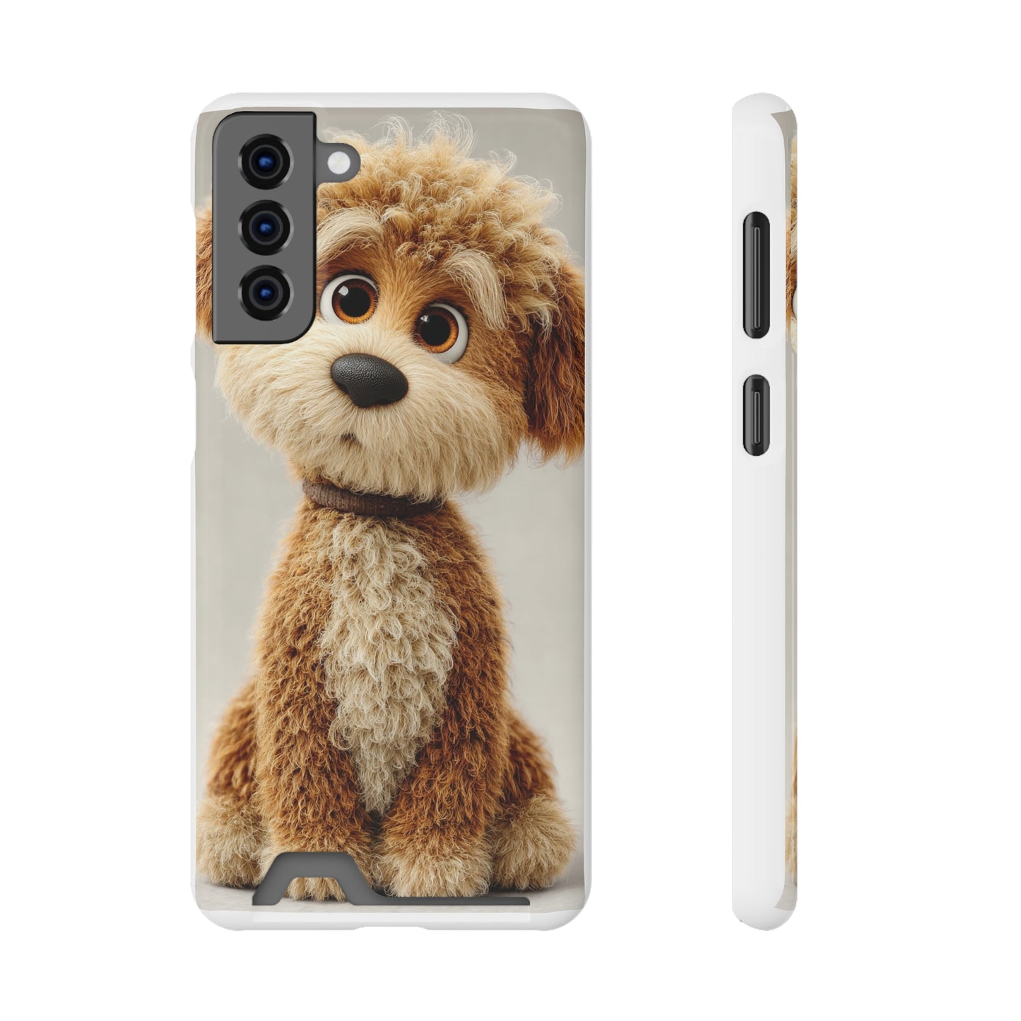 Cute Dog Phone Case With Card Holder, Pet Lover Gift, Stylish Phone Accessory, Dog-Themed Phone Cover, Animal Aesthetic