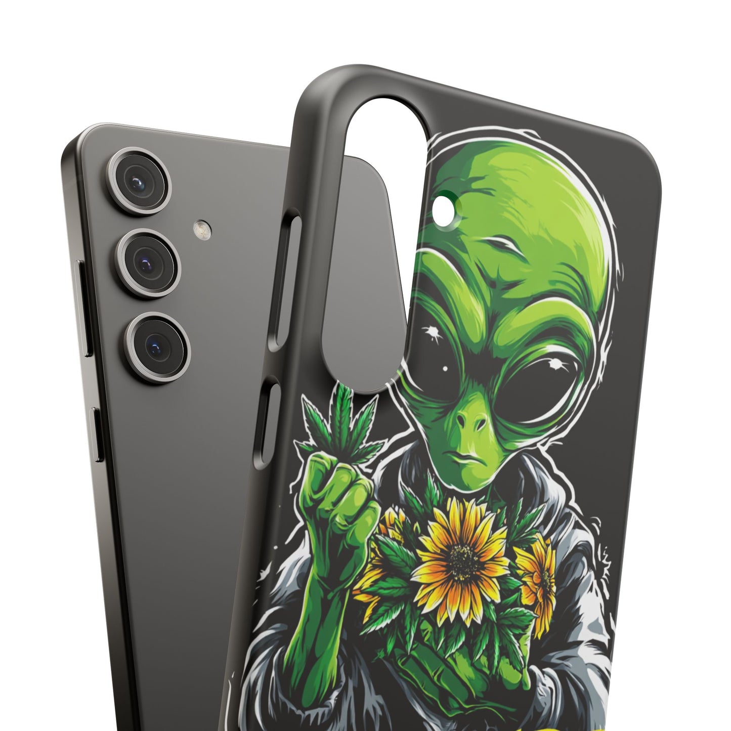 Alien Floral Snap Cases, Fun Phone Case, Gifts for Sci-Fi Lovers, Cute Alien Decor, Unique Tech Accessories