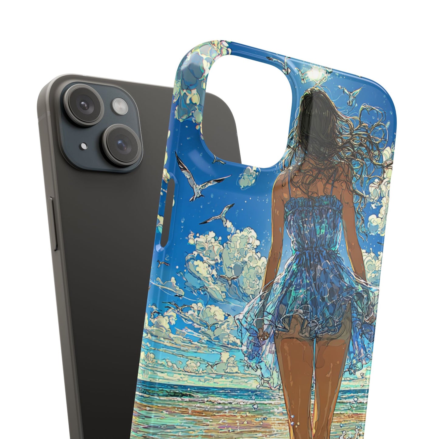 Summer Breeze Snap Case, Ocean Art Phone Cover, Beach Vibes Cell Case, Gift for Her, Custom Phone Accessory