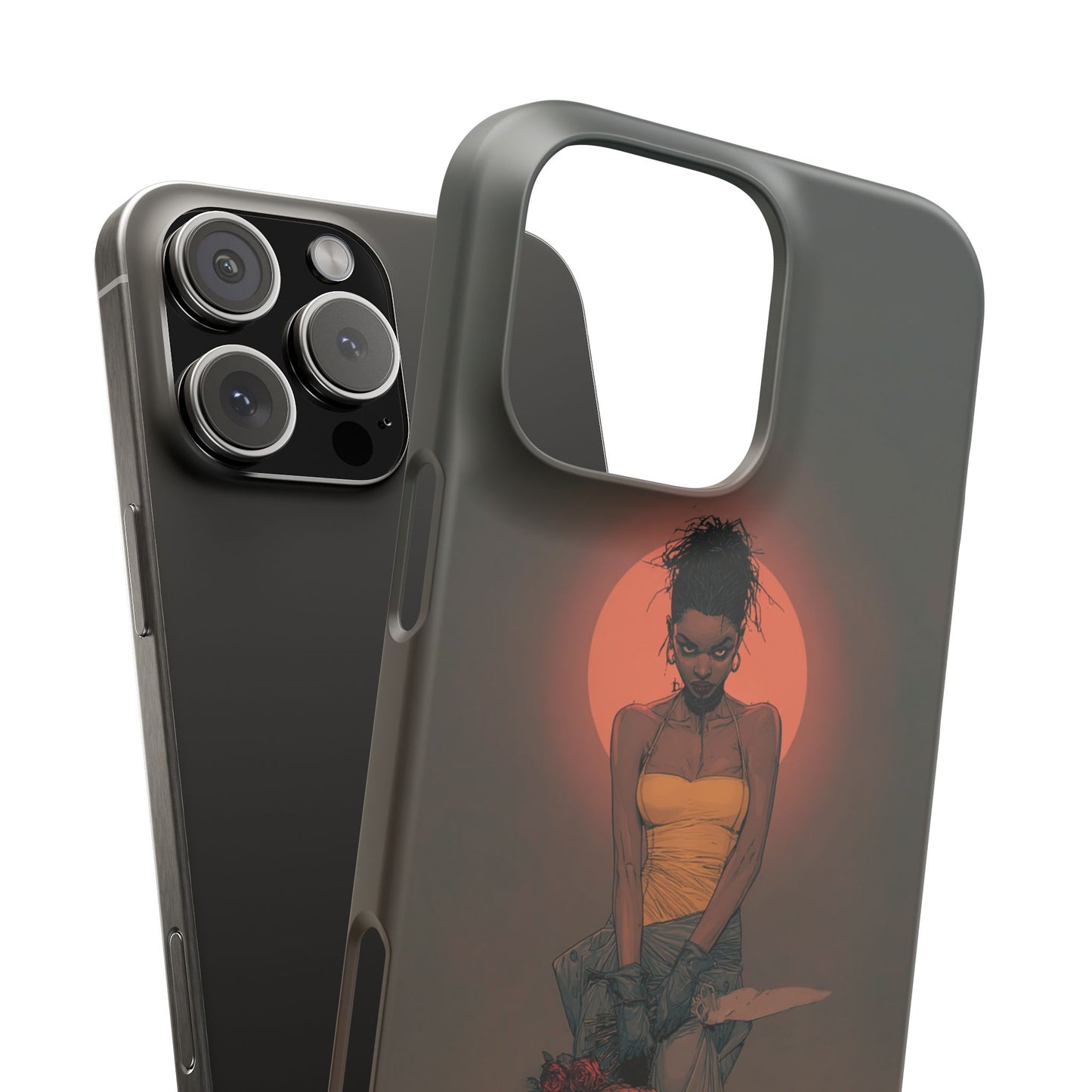 Creepy Vampire Girl Snap Case, Halloween Style iPhone Samsung Cover, Spooky Gothic Phone Accessories, Scary Horror Character Device