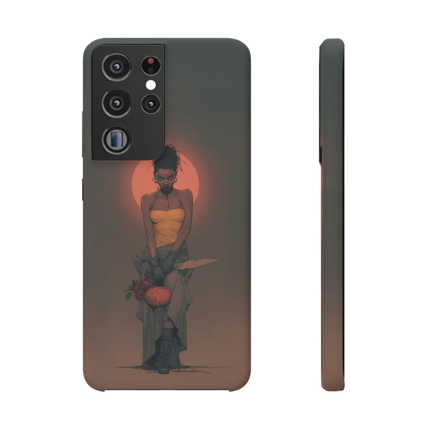 Creepy Vampire Girl Snap Case, Halloween Style iPhone Samsung Cover, Spooky Gothic Phone Accessories, Scary Horror Character Device