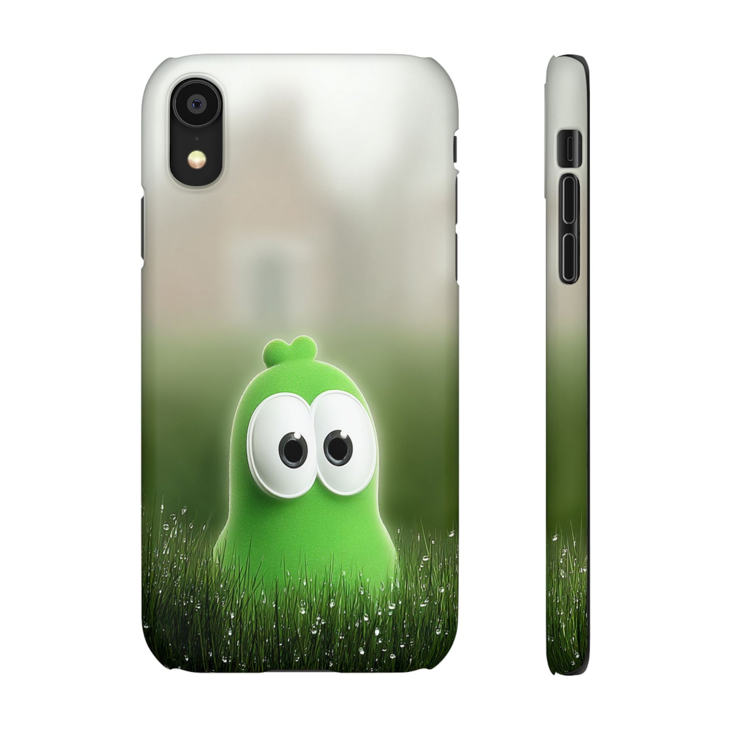 Cute Green Creature Phone Case, Snap Cases, Green Monster Phone Cover, Fun Phone Accessory, Playful Gift for Kids