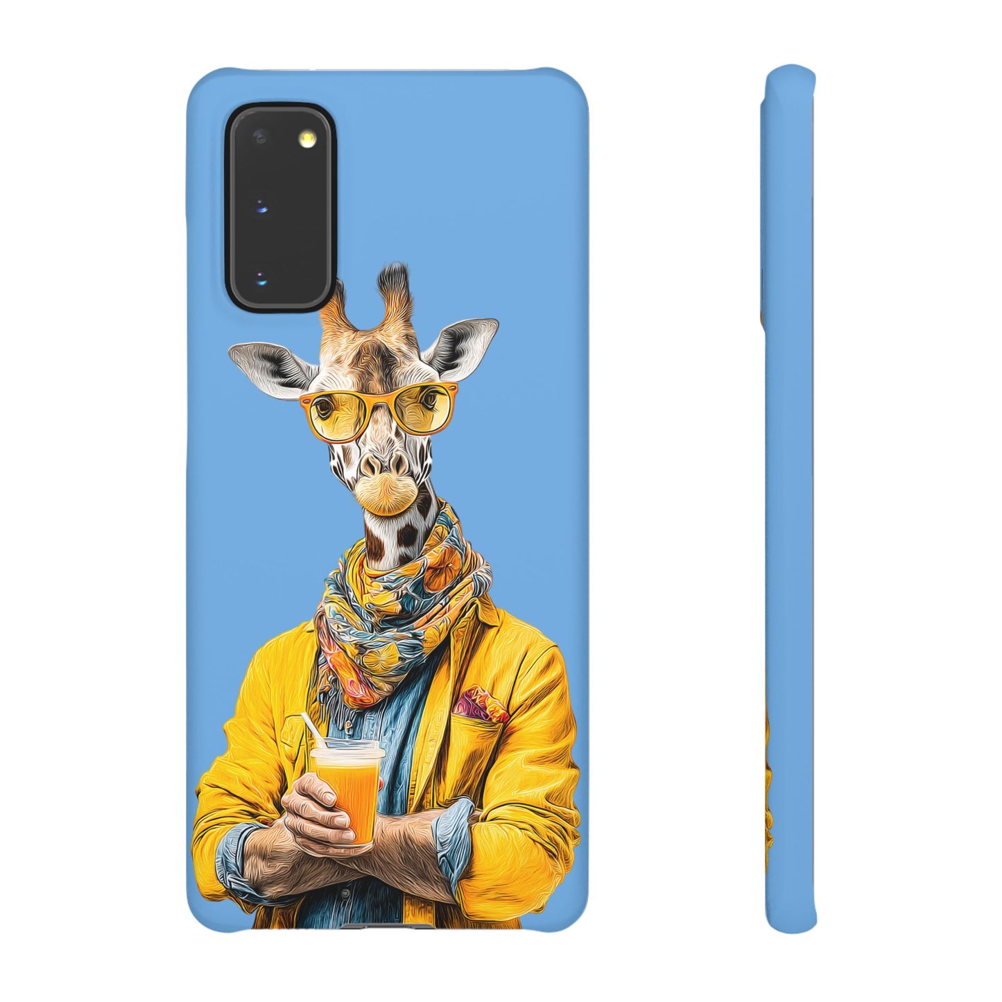Giraffe Blue Snap Case Phone Cover for Animal Lover Iphone and Samsung models