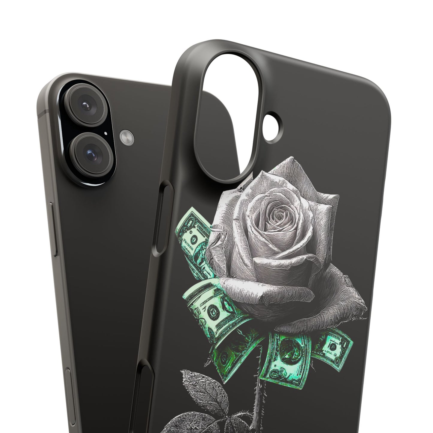 Stylish Rose & Money Snap Case - Floral Phone Protection, Trendy Gift for Him/Her, Birthday Present, Accessories for Teens