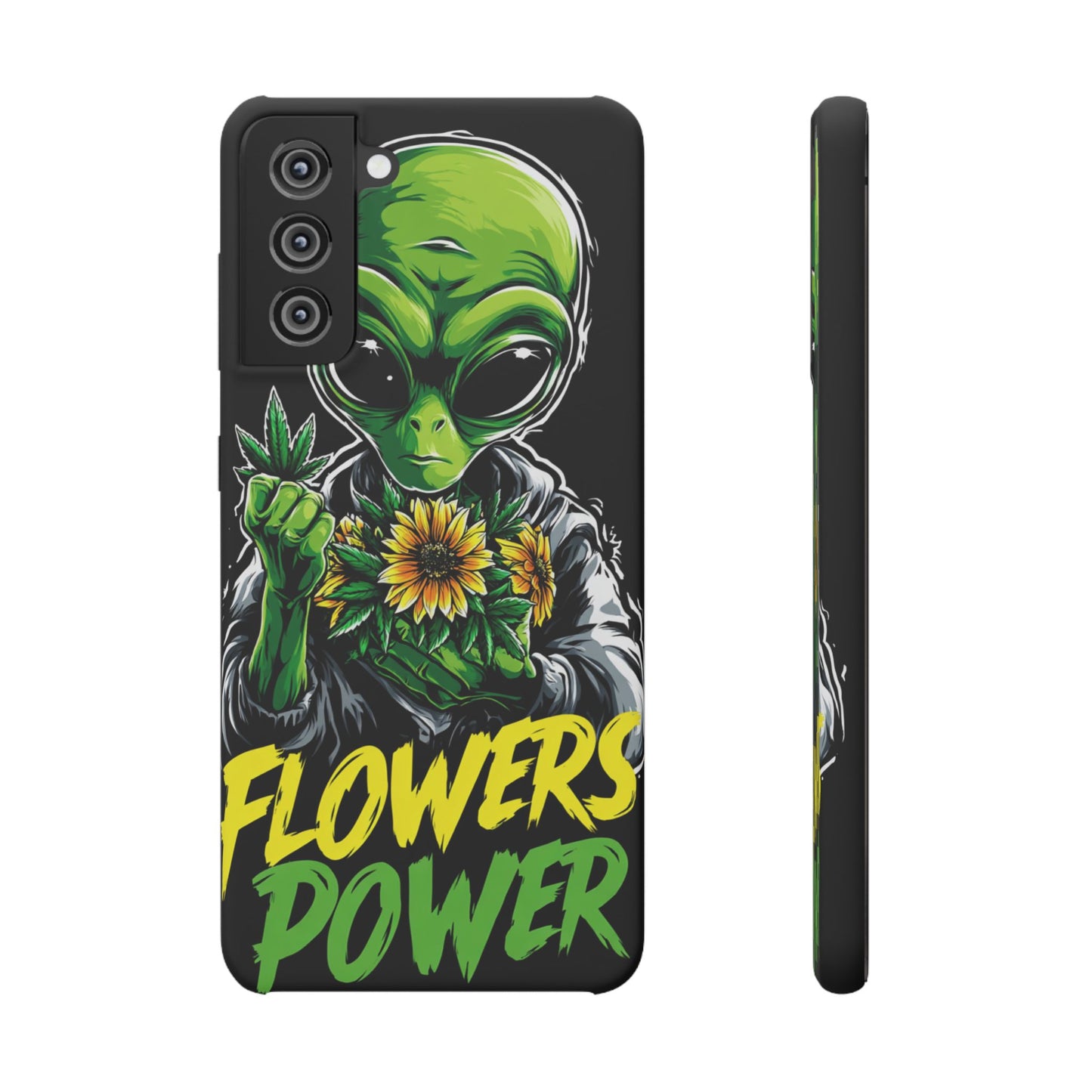 Alien Floral Snap Cases, Fun Phone Case, Gifts for Sci-Fi Lovers, Cute Alien Decor, Unique Tech Accessories