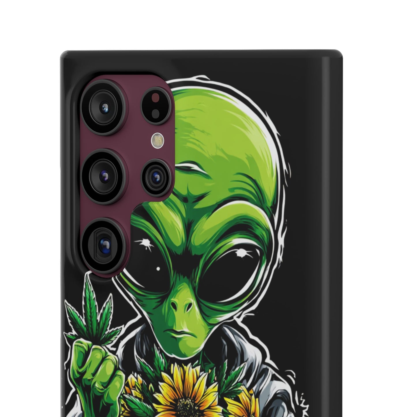Alien Floral Snap Cases, Fun Phone Case, Gifts for Sci-Fi Lovers, Cute Alien Decor, Unique Tech Accessories