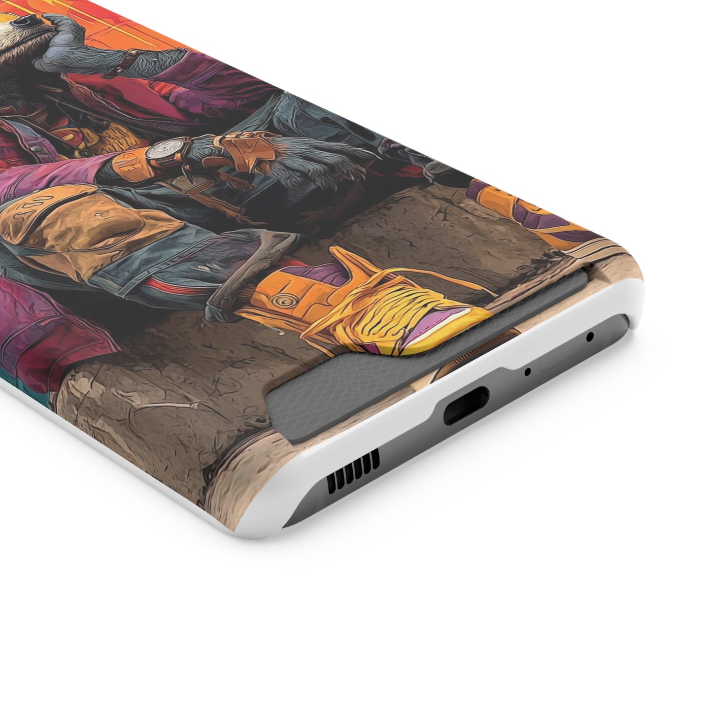 Stylish Phone Case With Card Holder, Trendy Mobile Accessory, Urban Art, Perfect Gift for Teens, Cool Gadget for Everyday Use
