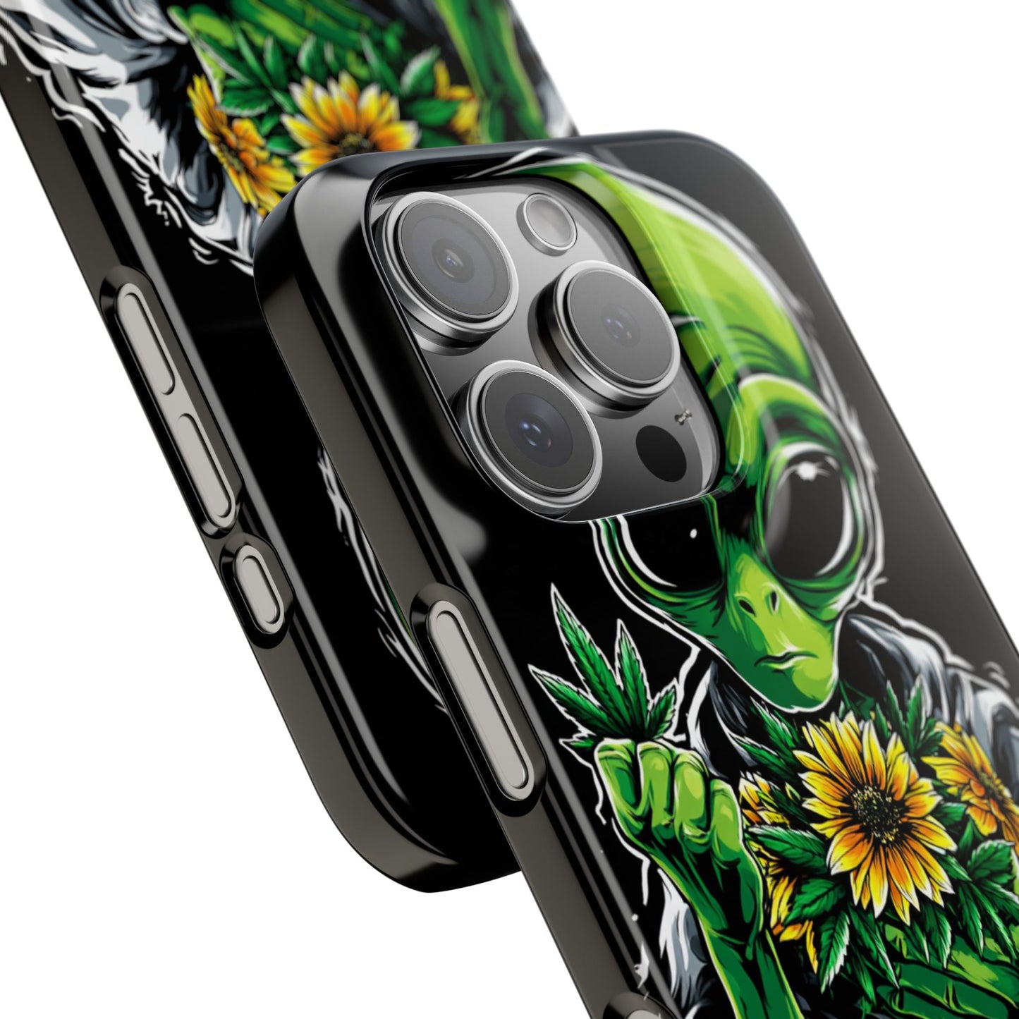 Alien Floral Snap Cases, Fun Phone Case, Gifts for Sci-Fi Lovers, Cute Alien Decor, Unique Tech Accessories