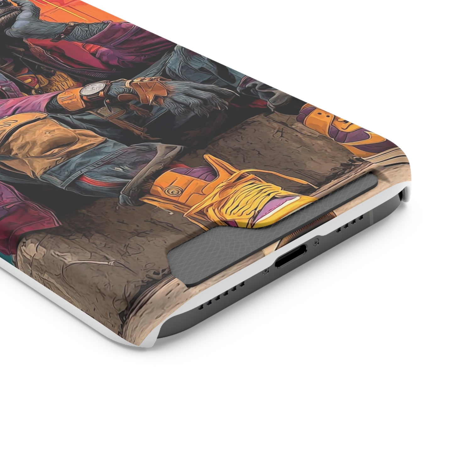 Stylish Phone Case With Card Holder, Trendy Mobile Accessory, Urban Art, Perfect Gift for Teens, Cool Gadget for Everyday Use