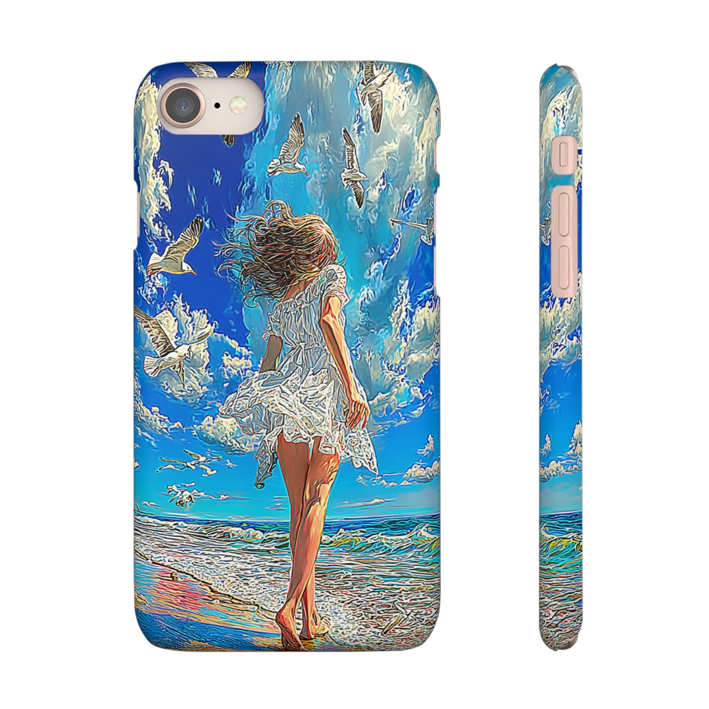 Dreamy Seaside Snap Case, Ocean Waves Phone Cover, Summer Vibe Gift, Cute Aesthetic Accessory, Beach Lover Case