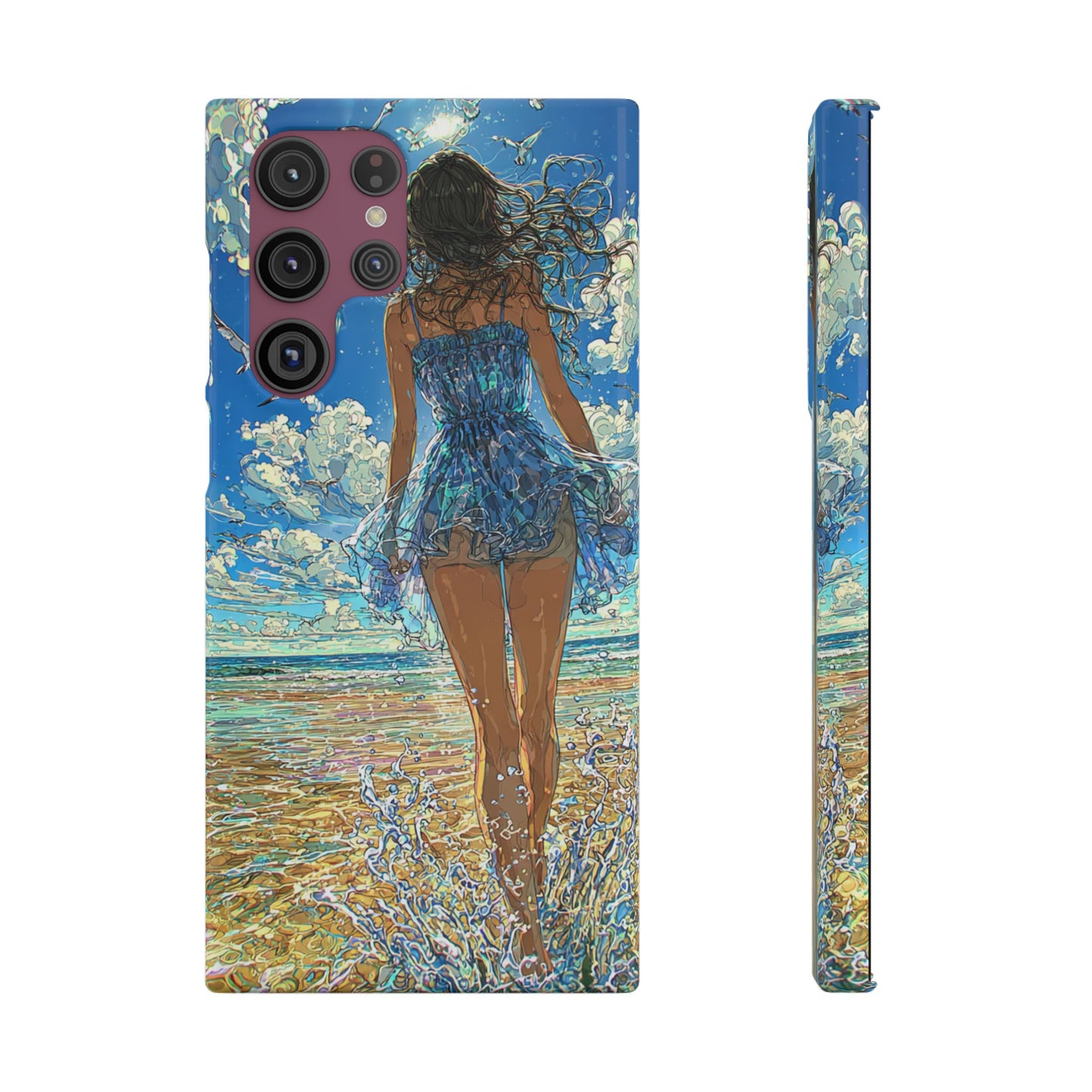 Summer Breeze Snap Case, Ocean Art Phone Cover, Beach Vibes Cell Case, Gift for Her, Custom Phone Accessory