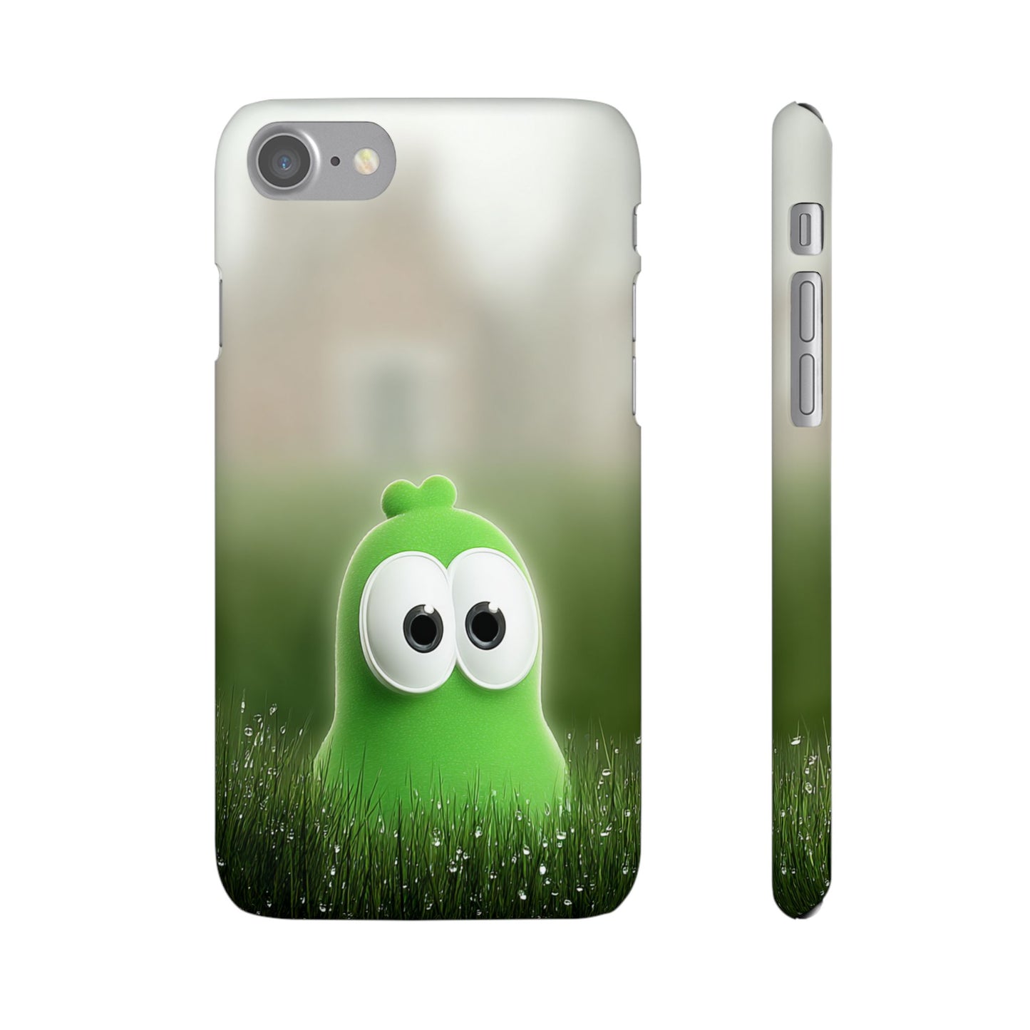 Cute Green Creature Phone Case, Snap Cases, Green Monster Phone Cover, Fun Phone Accessory, Playful Gift for Kids