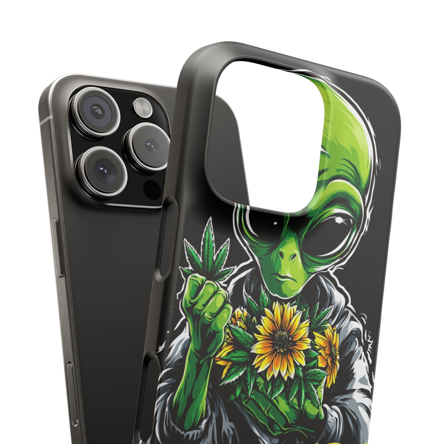 Alien Floral Snap Cases, Fun Phone Case, Gifts for Sci-Fi Lovers, Cute Alien Decor, Unique Tech Accessories