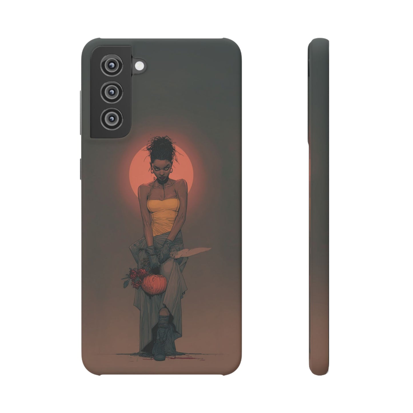 Creepy Vampire Girl Snap Case, Halloween Style iPhone Samsung Cover, Spooky Gothic Phone Accessories, Scary Horror Character Device