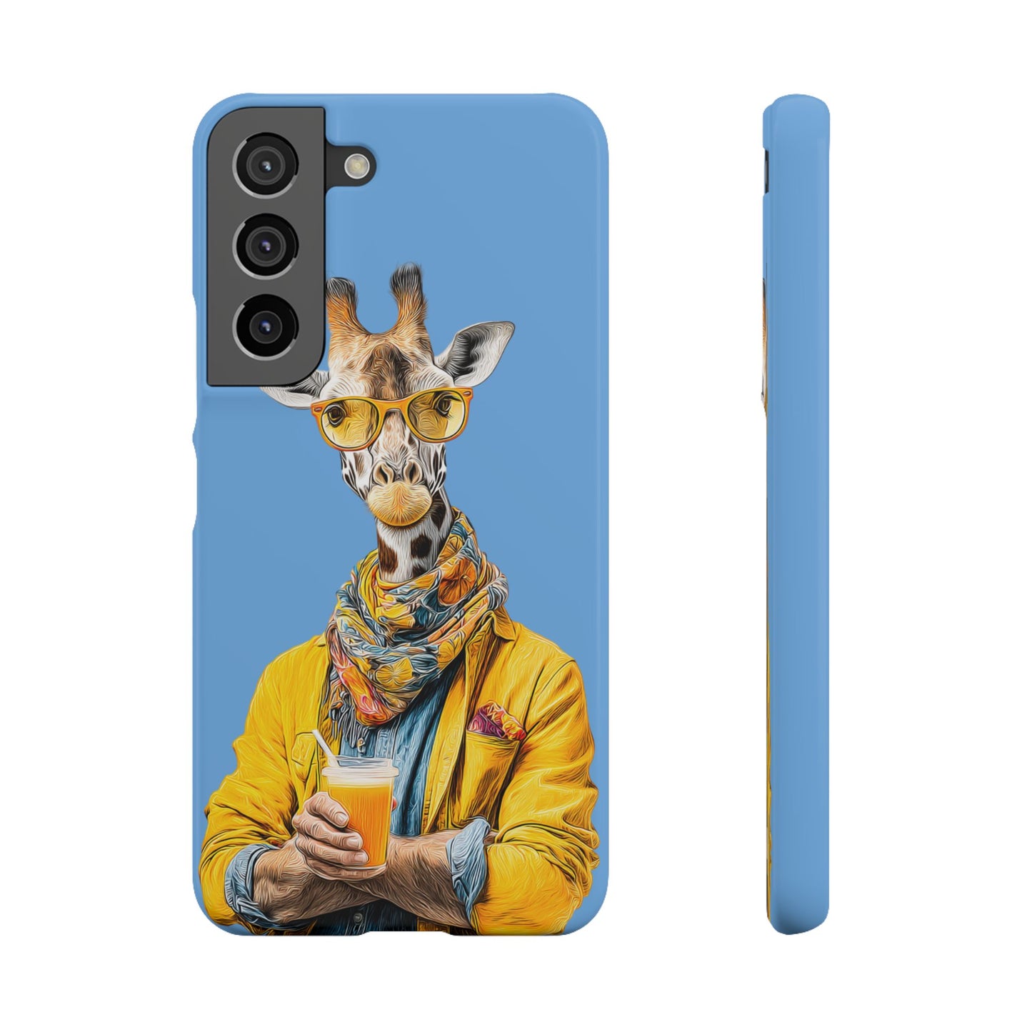 Giraffe Blue Snap Case Phone Cover for Animal Lover Iphone and Samsung models