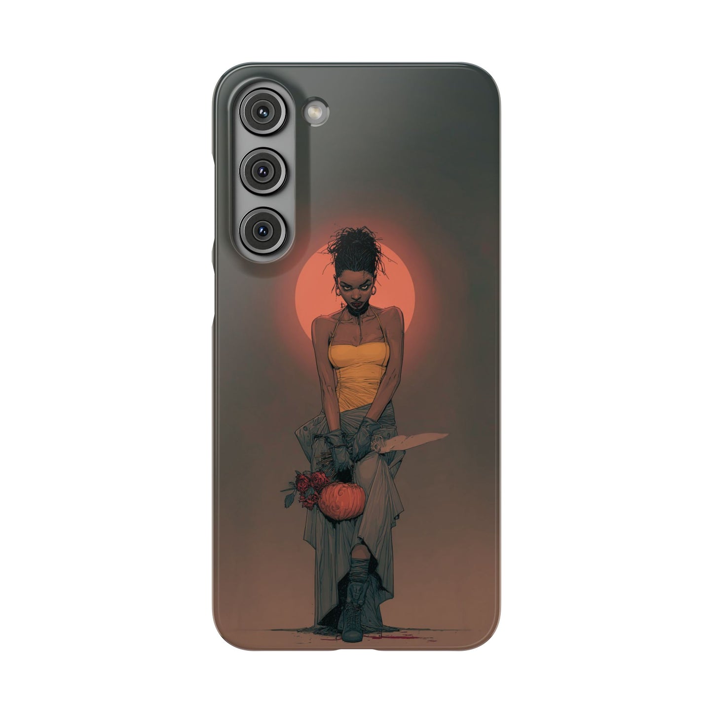 Creepy Vampire Girl Snap Case, Halloween Style iPhone Samsung Cover, Spooky Gothic Phone Accessories, Scary Horror Character Device
