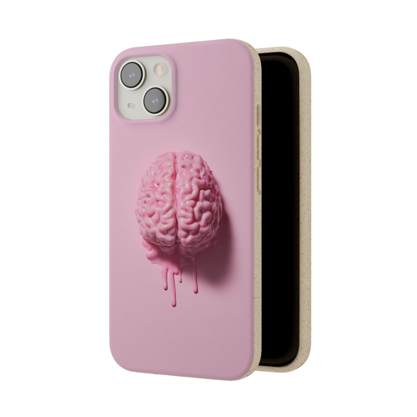 Eco-Friendly Brain Design Phone Case, Biodegradable Phone Cover, Unique Gift for Tech Lovers, Sustainable Accessory, Cute Phone Case