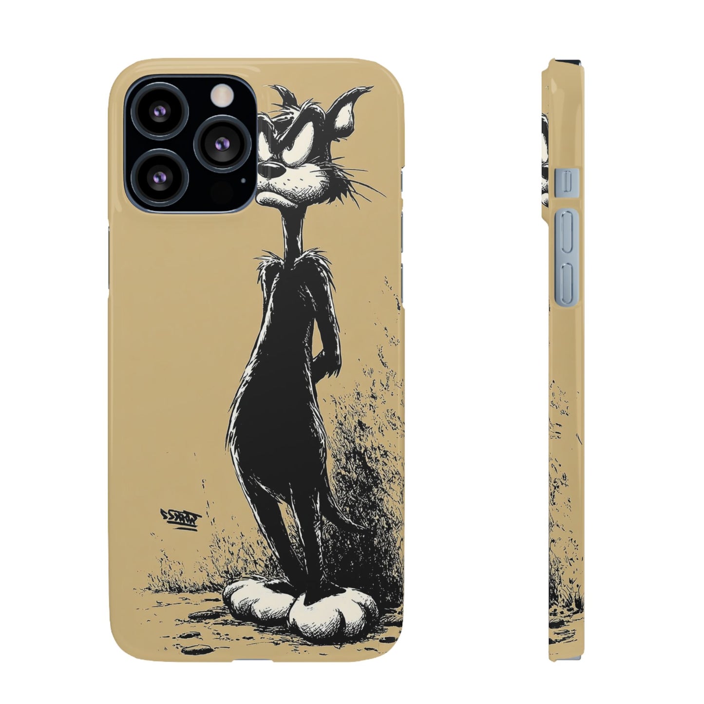Whimsical Cartoon Snap Case, Fun Phone Cover, Unique Gift for Cat Lovers, Vibrant Art Case, Ideal for Birthdays