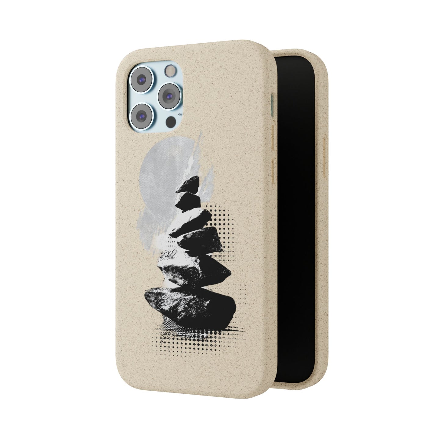 Biodegradable Plastic Free Phone Case Minimalistic Cairn Design Suitable For Iphones And Samsungs