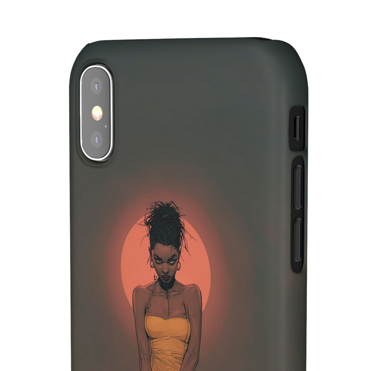 Creepy Vampire Girl Snap Case, Halloween Style iPhone Samsung Cover, Spooky Gothic Phone Accessories, Scary Horror Character Device