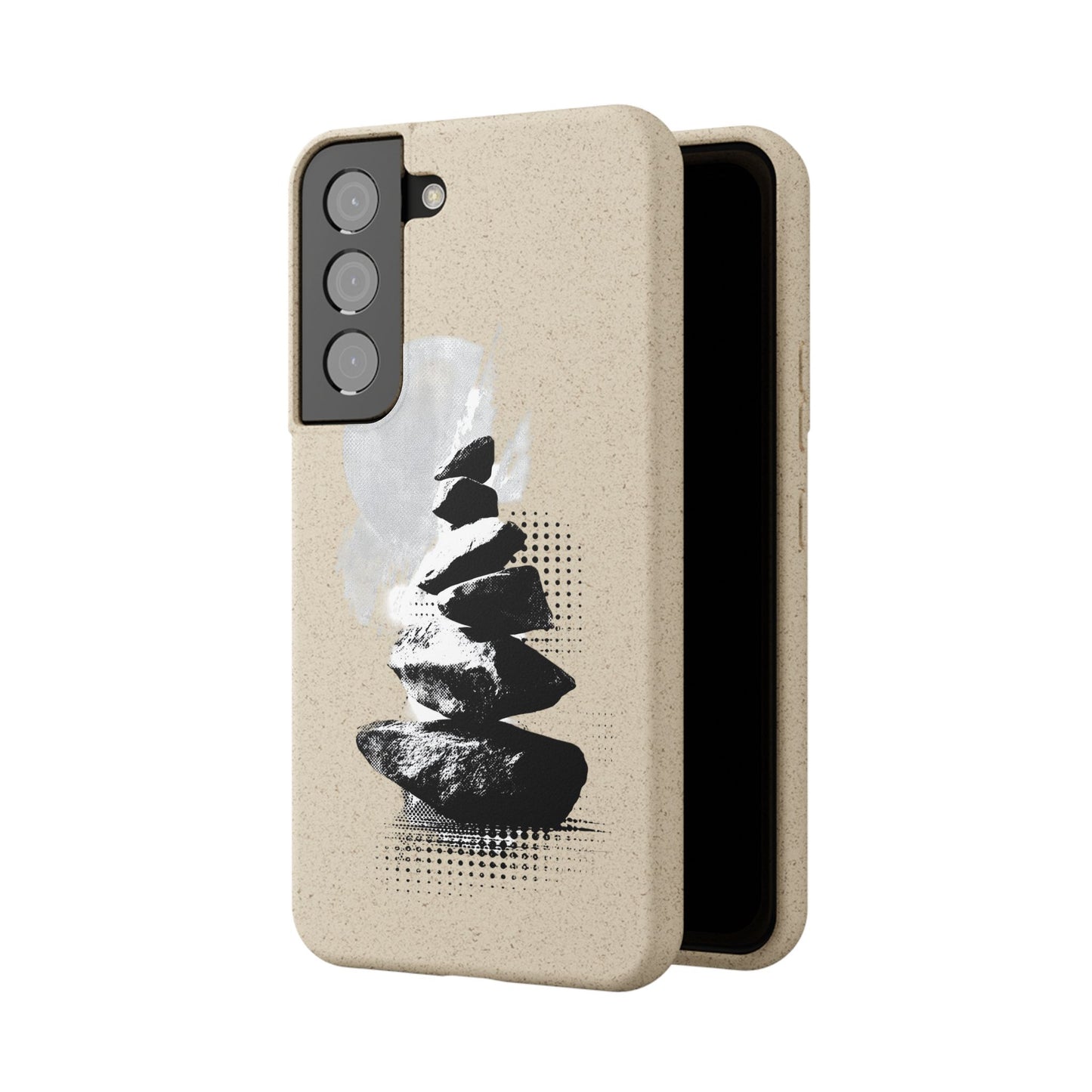Biodegradable Plastic Free Phone Case Minimalistic Cairn Design Suitable For Iphones And Samsungs
