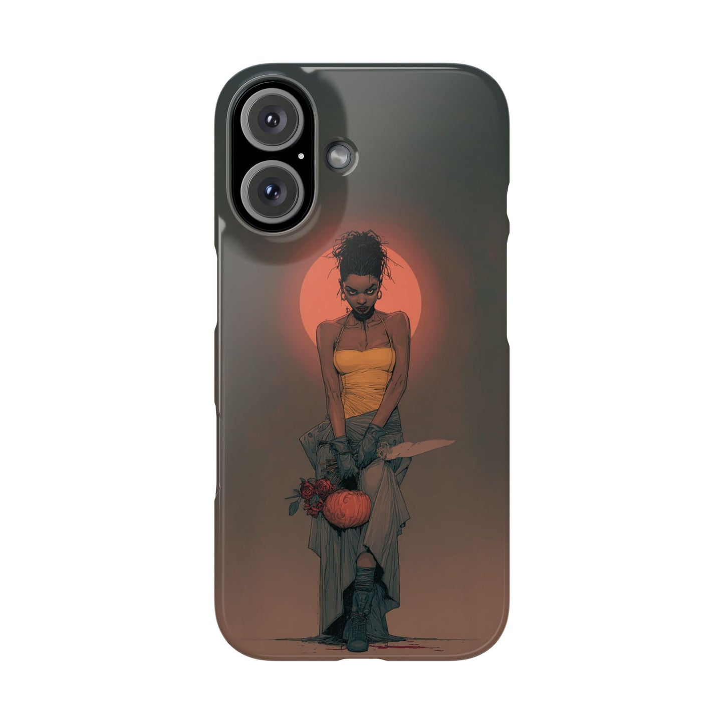 Creepy Vampire Girl Snap Case, Halloween Style iPhone Samsung Cover, Spooky Gothic Phone Accessories, Scary Horror Character Device