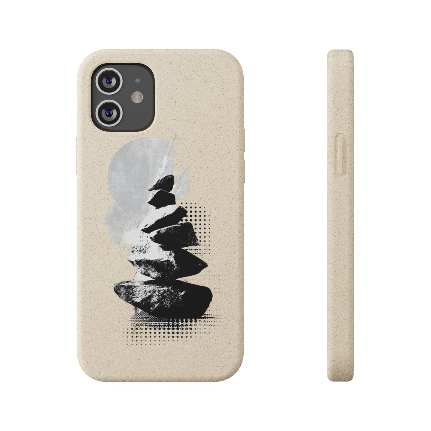 Biodegradable Plastic Free Phone Case Minimalistic Cairn Design Suitable For Iphones And Samsungs