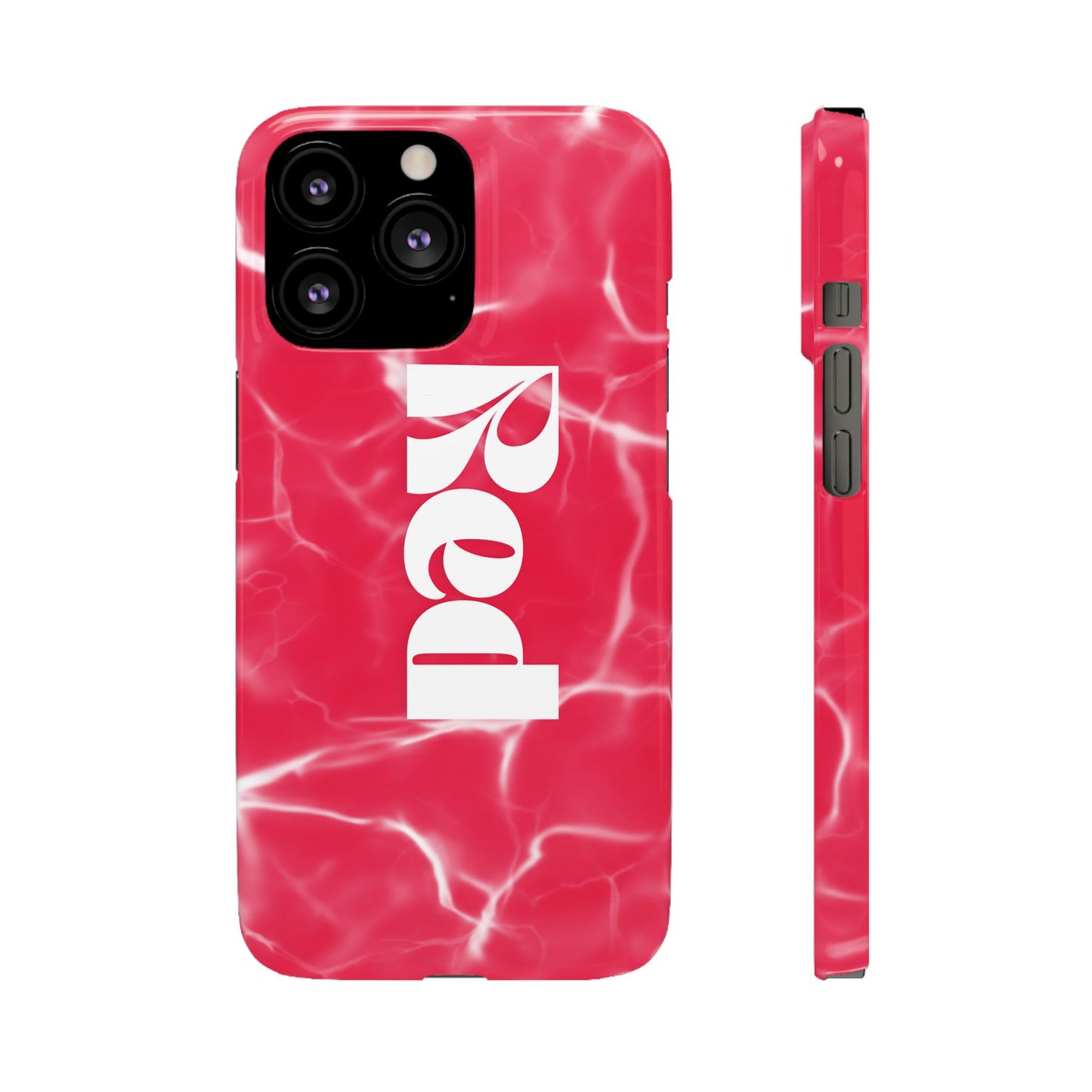 Vibrant Red Snap Case for iPhone, Trendy Phone Cover, Gift for Her, Summer Accessory, Stylish Tech Protection